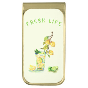 Fresh Lemon Drink Lemons Money Clip - Custom Text