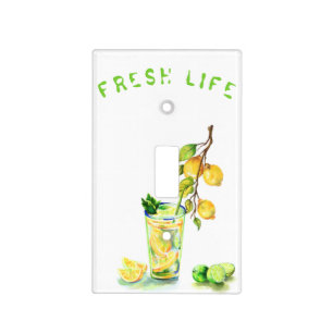 Fresh Lemon Drink Light Switch Cover - Custom Text