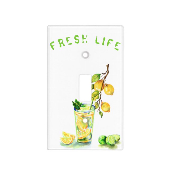 Fresh Lemon Drink Light Switch Cover - Custom Text (Front)