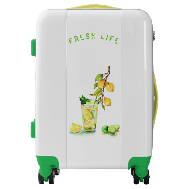 Fresh Lemon Drink Luggage - Custom Text (Front)