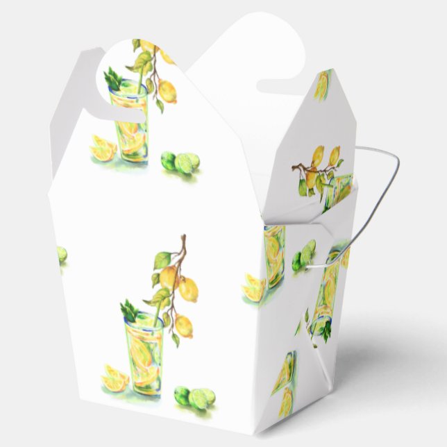Fresh Lemon Drink Party Favor Boxes (Opened)