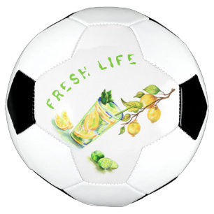 Fresh Lemon Drink Soccer Ball - Custom Text