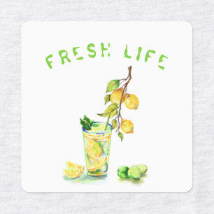 Fresh Lemon Drink Sticker - Custom Text