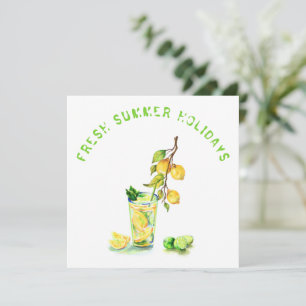 Fresh Lemon Drink Summer Holidays Card Custom Text