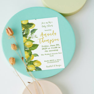 Fresh Lemon Floral Main Squeeze Baby Shower Invitation
