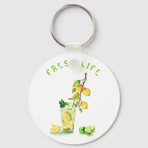 Fresh Lemon Juice Cool Drink Lemonade Keychain