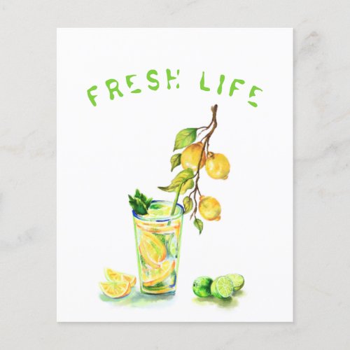 Fresh Lemon Juice Cool Drink Lemonade Summer Party Flyer