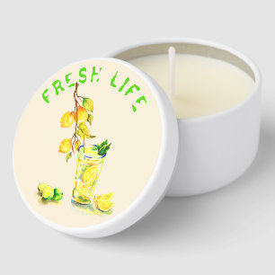 Fresh Lemon Mini Candle Favors - Custom Text