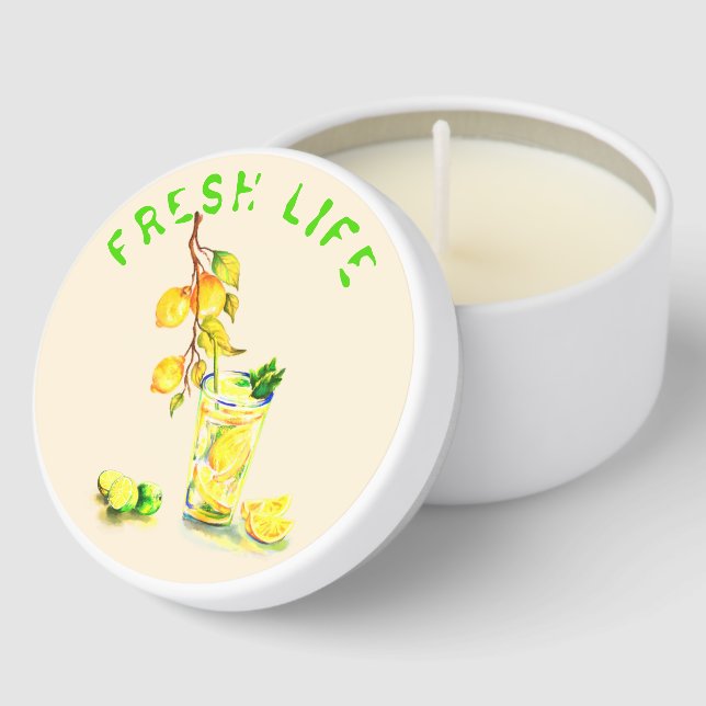 Fresh Lemon Mini Candle Favors - Custom Text (Corner)