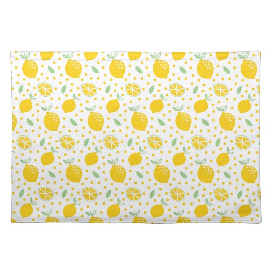Fresh Lemon Pattern Cloth Placemat Zazzle