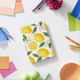 Fresh Lemon Pattern with Leaves & Blossoms iPad Mini Cover