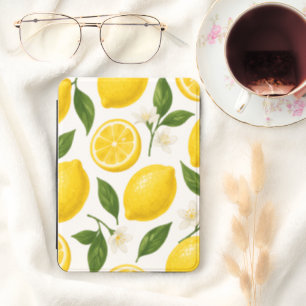 Fresh Lemon Pattern with Leaves & Blossoms Kindle Cover