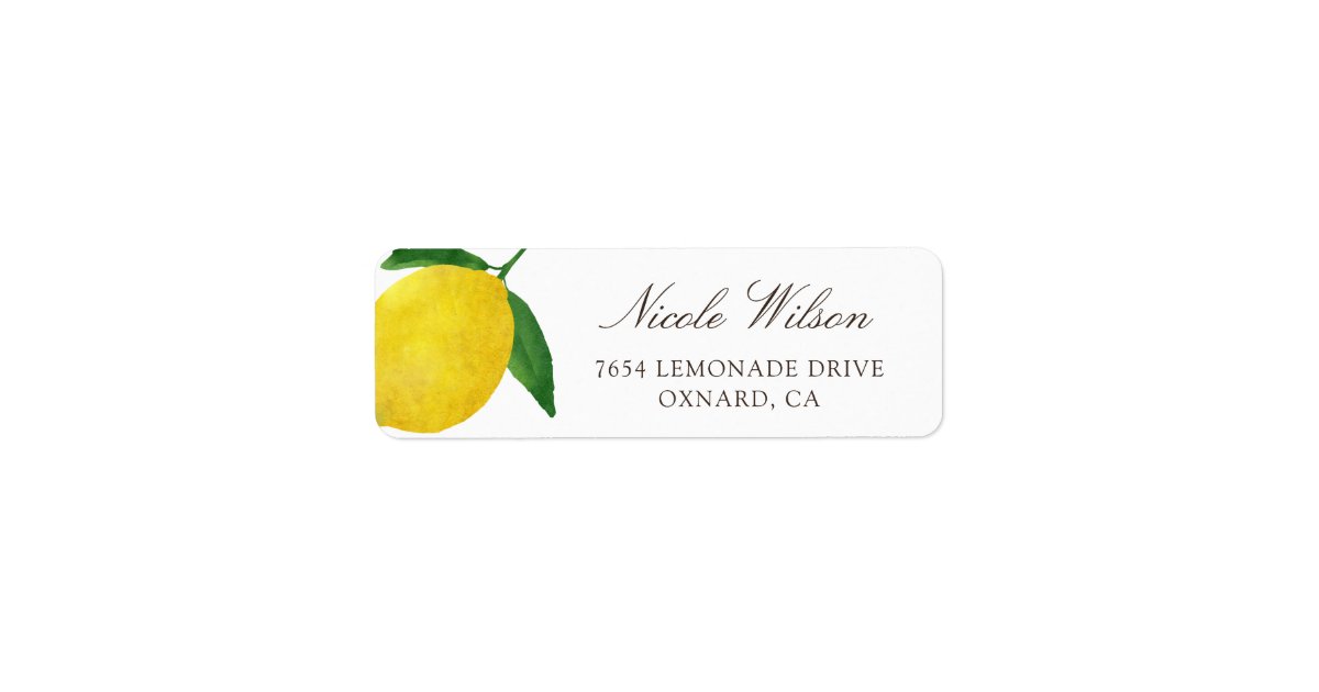 Fresh Lemon return address labes 05 Label