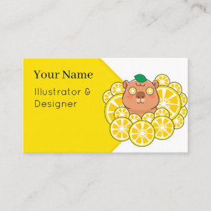 Fresh Lemon Slices Capybara Business Card