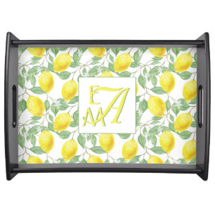 Fresh Lemon Tree Monogrammed Decor Gifts Newlyweds Serving Tray