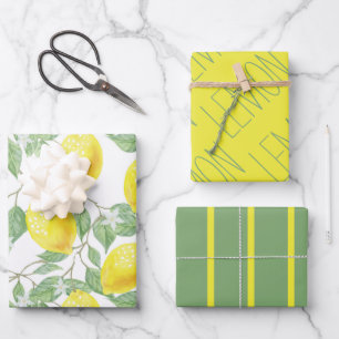 Fresh Lemon Wrapping Paper Sheet Set