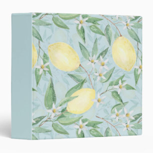 Fresh lemon yellow citrus 3 ring binder