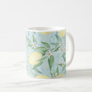 Fresh lemon yellow citrus coffee mug