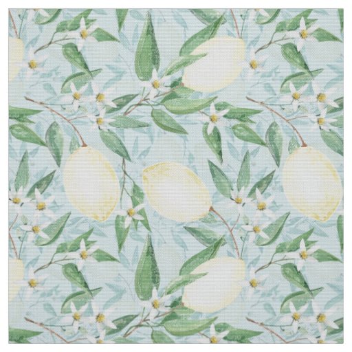 Fresh lemon yellow citrus fabric