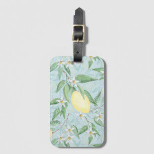 Fresh lemon yellow citrus luggage tag
