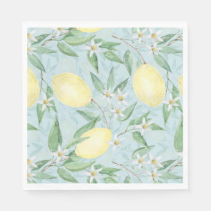 Fresh lemon yellow citrus napkins