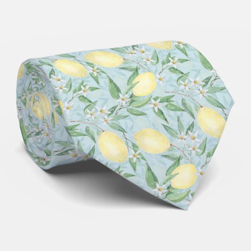 Fresh lemon yellow citrus neck tie