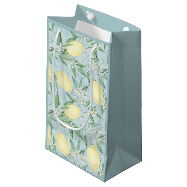 Fresh lemon yellow citrus small gift bag (Front Angled)