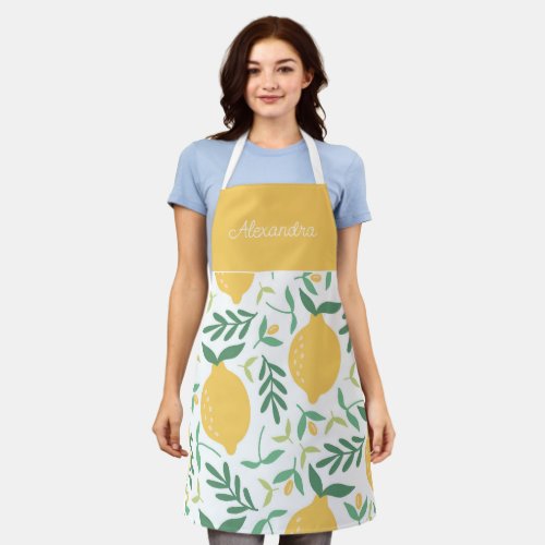 Fresh Lemons  Adult Personalized Cooking  Apron