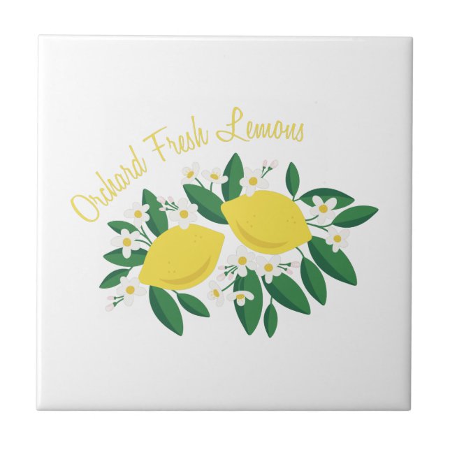 Fresh Lemons Ceramic Tile (Front)
