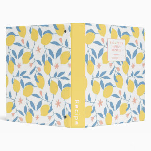 fresh lemons, leaves and flowers 3 ring binder