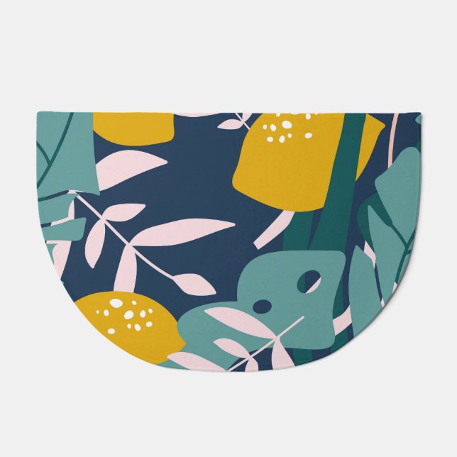 Fresh Lemons: Overlapping Vintage Pattern Doormat (Front)