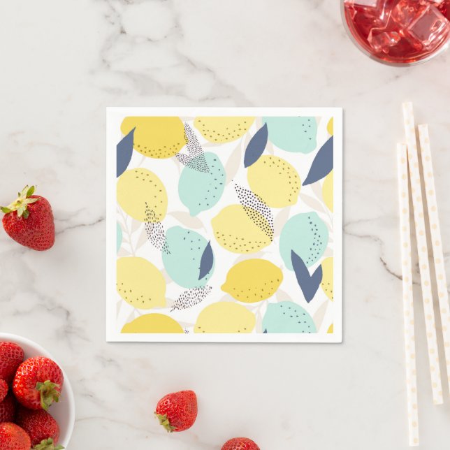 Fresh Lemons Pattern Napkins (Insitu)