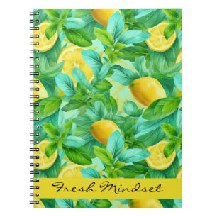 Fresh Lemons Watercolor School  Notebook