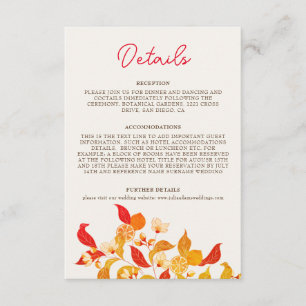 Fresh Lemony Love Citrus Foliage Wedding Enclosure Card