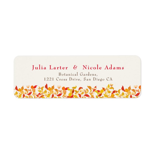 Fresh Lemony Love Citrus Foliage Wedding Label (Front)