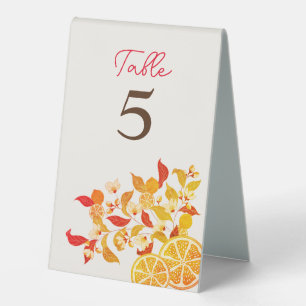 Fresh Lemony Love Citrus Foliage Wedding Table Tent