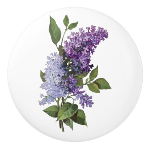 Fresh Lilacs _ French Country Home Decor Ceramic Knob