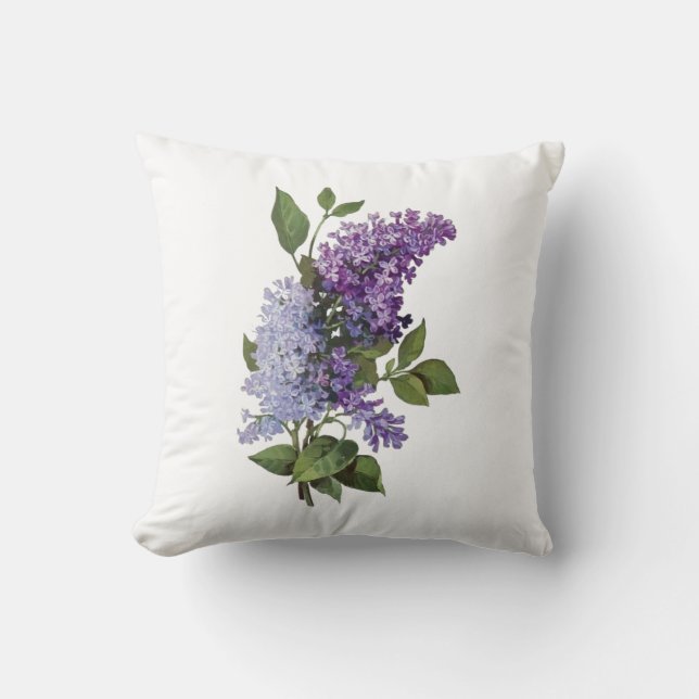 Fresh Lilacs - French Country Home Decor Throw Pillow (Front)