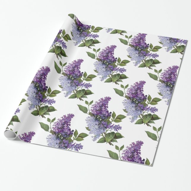 Fresh Lilacs Wrapping Paper (Unrolled)