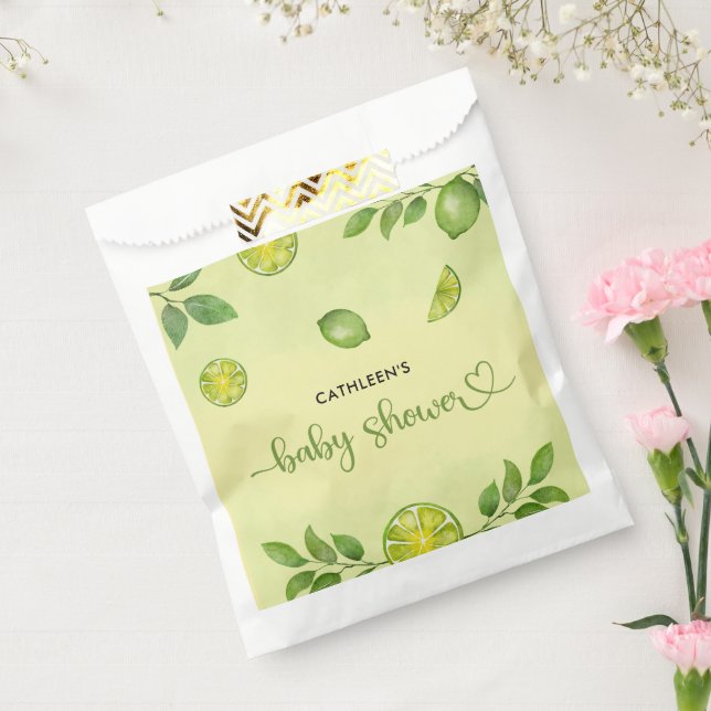 Fresh Lime Citrus Gender Neutral Baby Shower Favor Bag (Sealed)