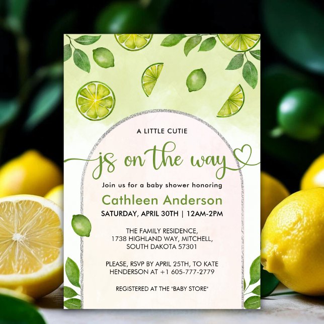 Fresh Lime Citrus Gender Neutral Baby Shower Invitation (Fresh Lime Citrus Gender Neutral Baby Shower Invitation)