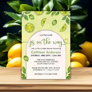 Fresh Lime Citrus Gender Neutral Baby Shower Invitation