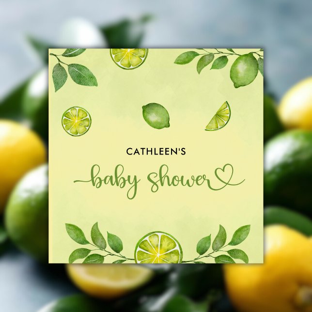 Fresh Lime Citrus Gender Neutral Baby Shower Napkins (Fresh Lime Citrus Gender Neutral Baby Shower Napkins)