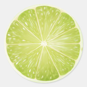 Fresh lime classic round sticker