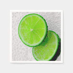 Fresh Lime Fruit Sparkling Water Paper Napkins