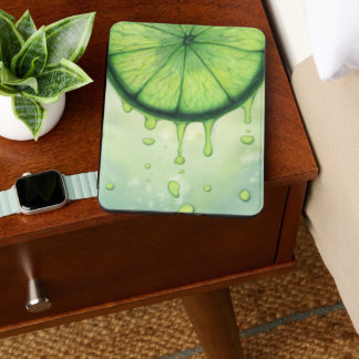 Fresh Lime Green Citrus Slice Watercolor Art Kindle Cover