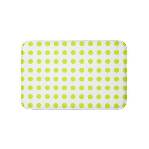 Fresh Lime green Polka dots Simple Pattern Bath Mat