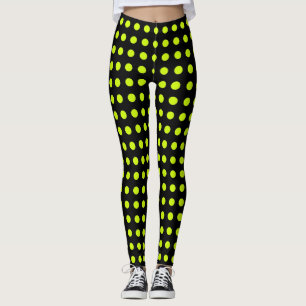 Fresh Lime green Polka dots Simple Pattern Leggings