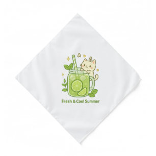  Fresh Lime Juice & Cute Cat Kawaii Design Bandana