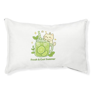 Fresh Lime Juice & Cute Cat Kawaii Design Pet Bed